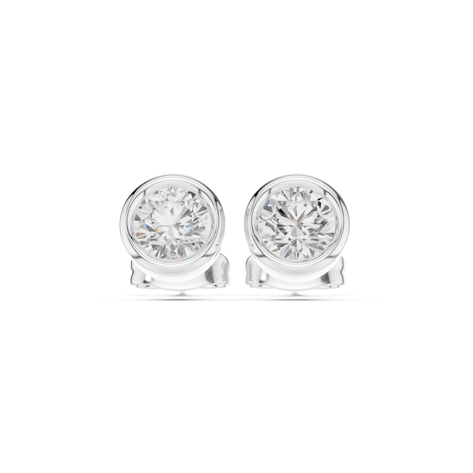 Gold Jewelry DDER-001, Round center stone, White Gold, view 4