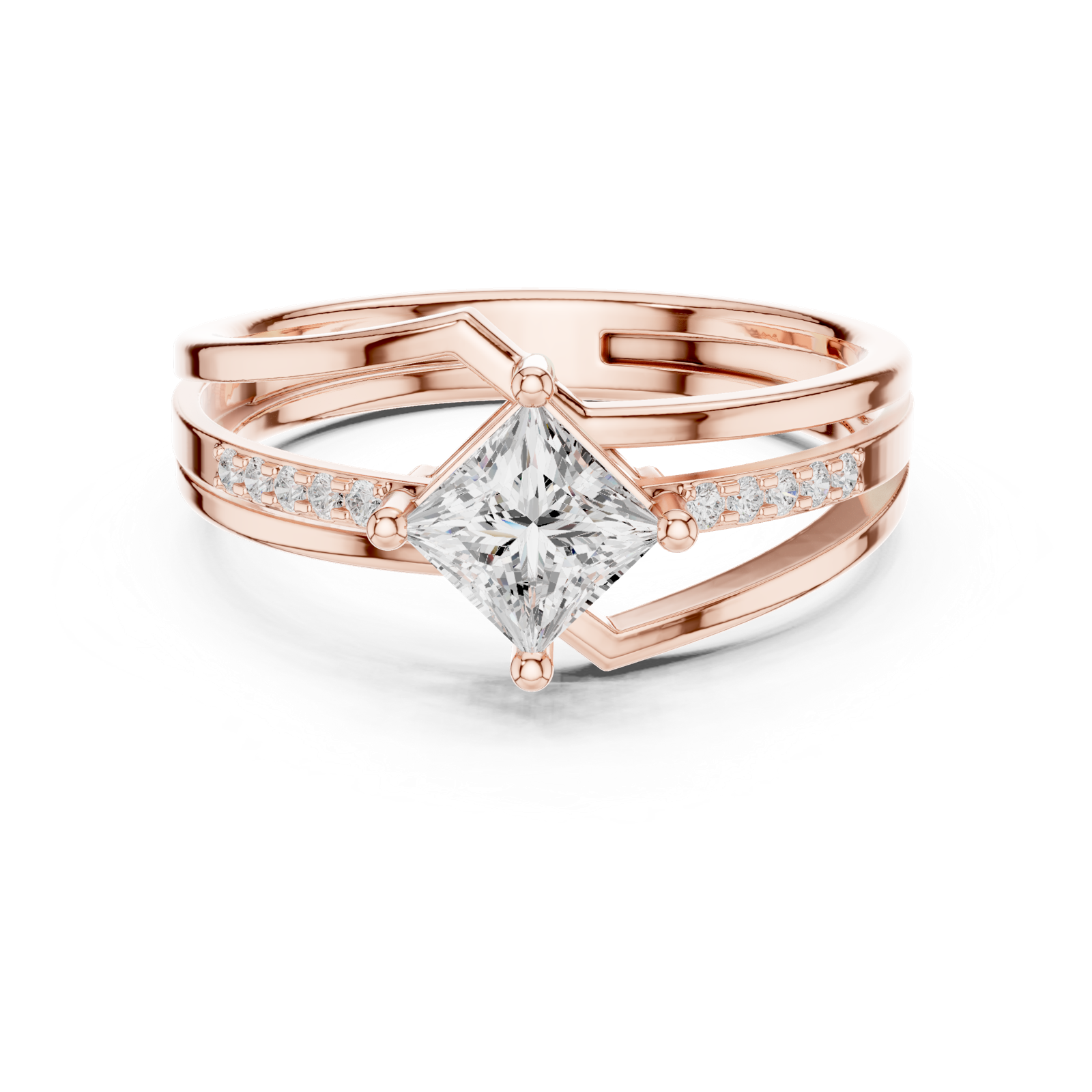 Gold Ring DDLR-475, Rose Gold, view 4