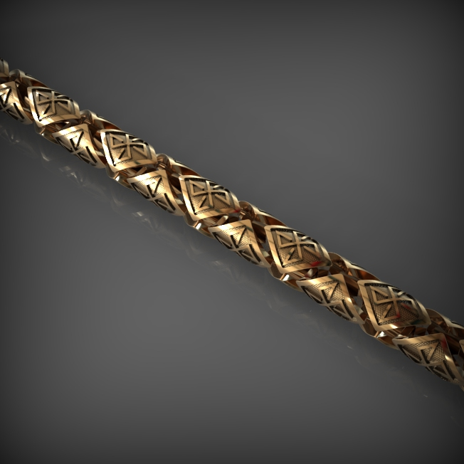 14K Solid Gold Men's Chain Necklace, Yellow Gold