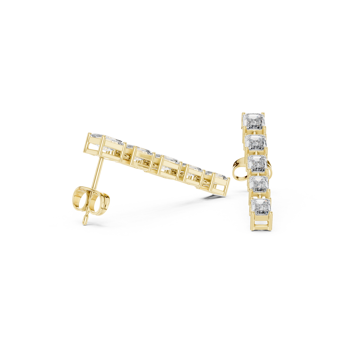 14K Solid Gold Lab Diamond Drop Earrings, Yellow Gold, view 1