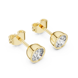 14K Solid Gold Lab Diamond Stud Earrings, Yellow Gold, view 2