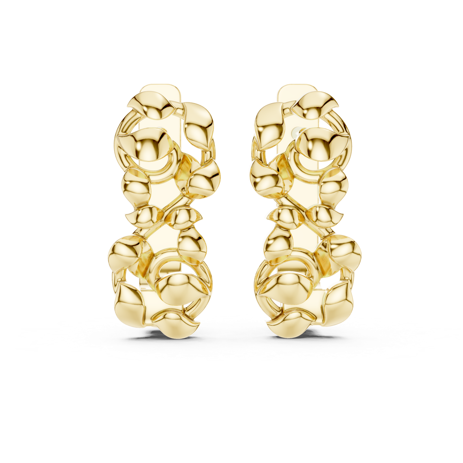 Gold Earrings L03-20, Yellow Gold, view 4