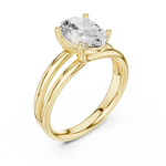 Gold Jewelry L36-9, Oval center stone, Yellow Gold, view 2