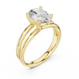 Gold Jewelry L36-9, Oval center stone, Yellow Gold, view 2