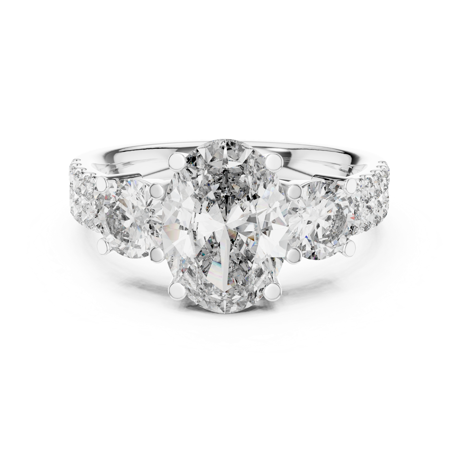 Gold Ring L03-689, White Gold, view 4