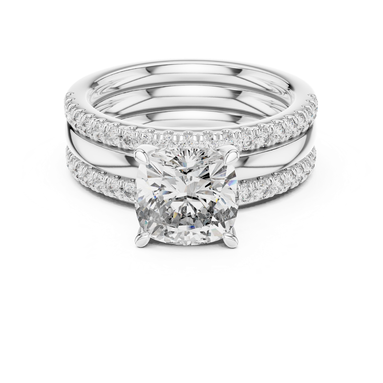 Gold Ring L03-1053, White Gold, view 4