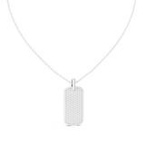 14K Solid Gold Lab Diamond Pendant Necklace, White Gold, view 4