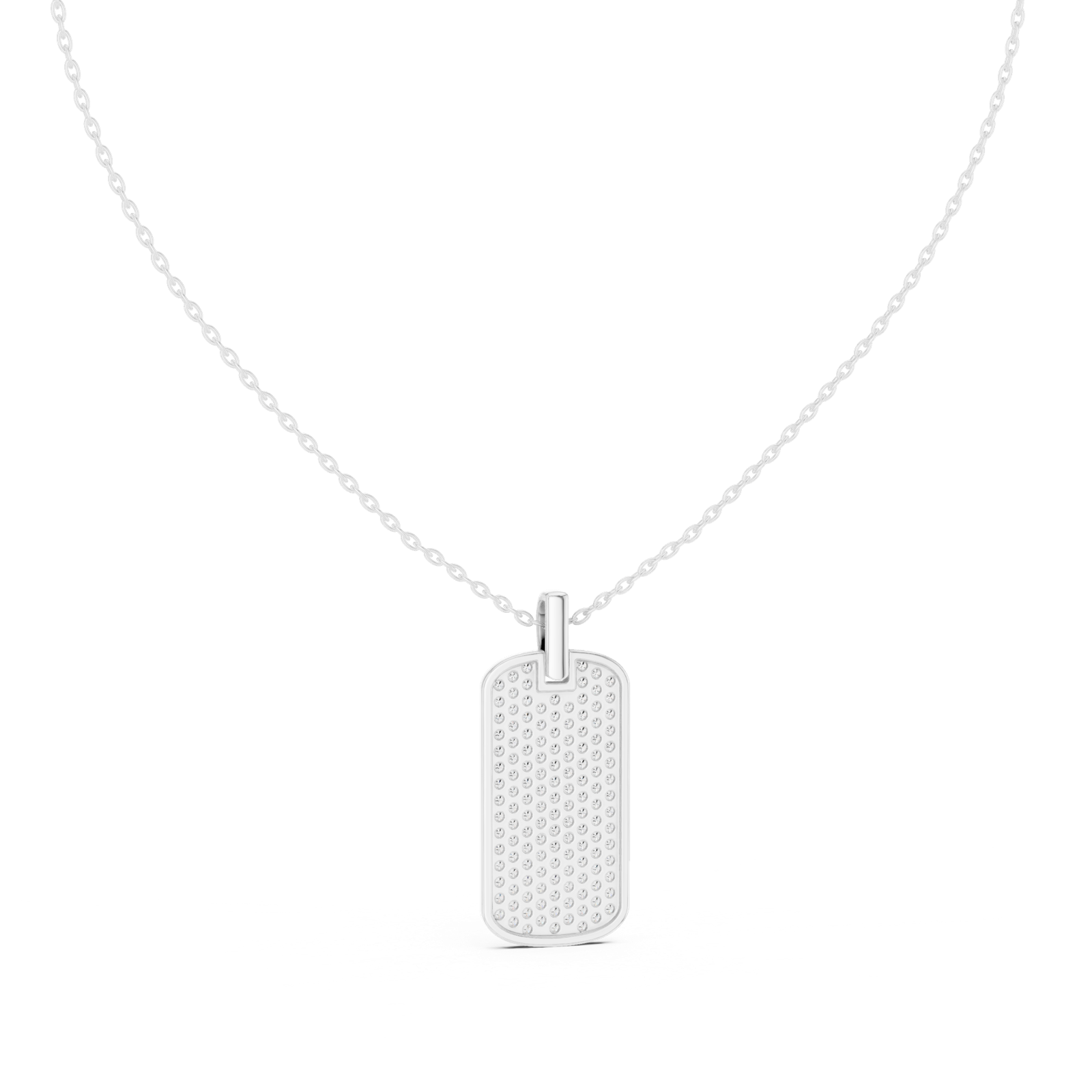 14K Solid Gold Lab Diamond Pendant Necklace, White Gold, view 4