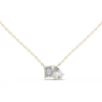 14K Solid Gold Lab Diamond Pendant Necklace, White Gold