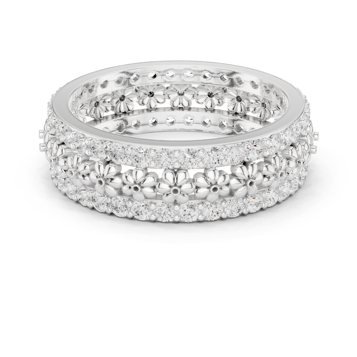 Gold Ring R40, White Gold