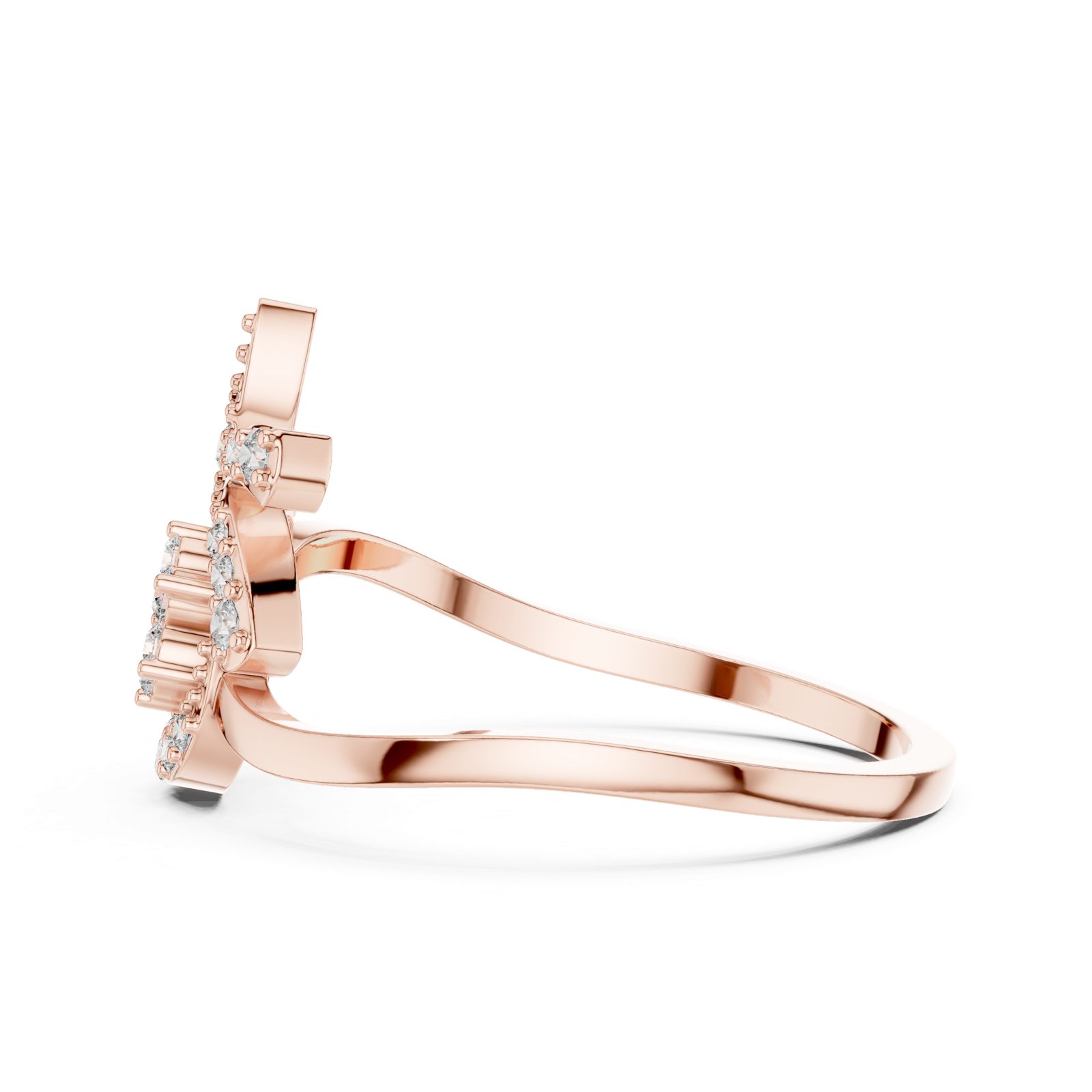 Gold Ring DR-6300, Rose Gold, view 3