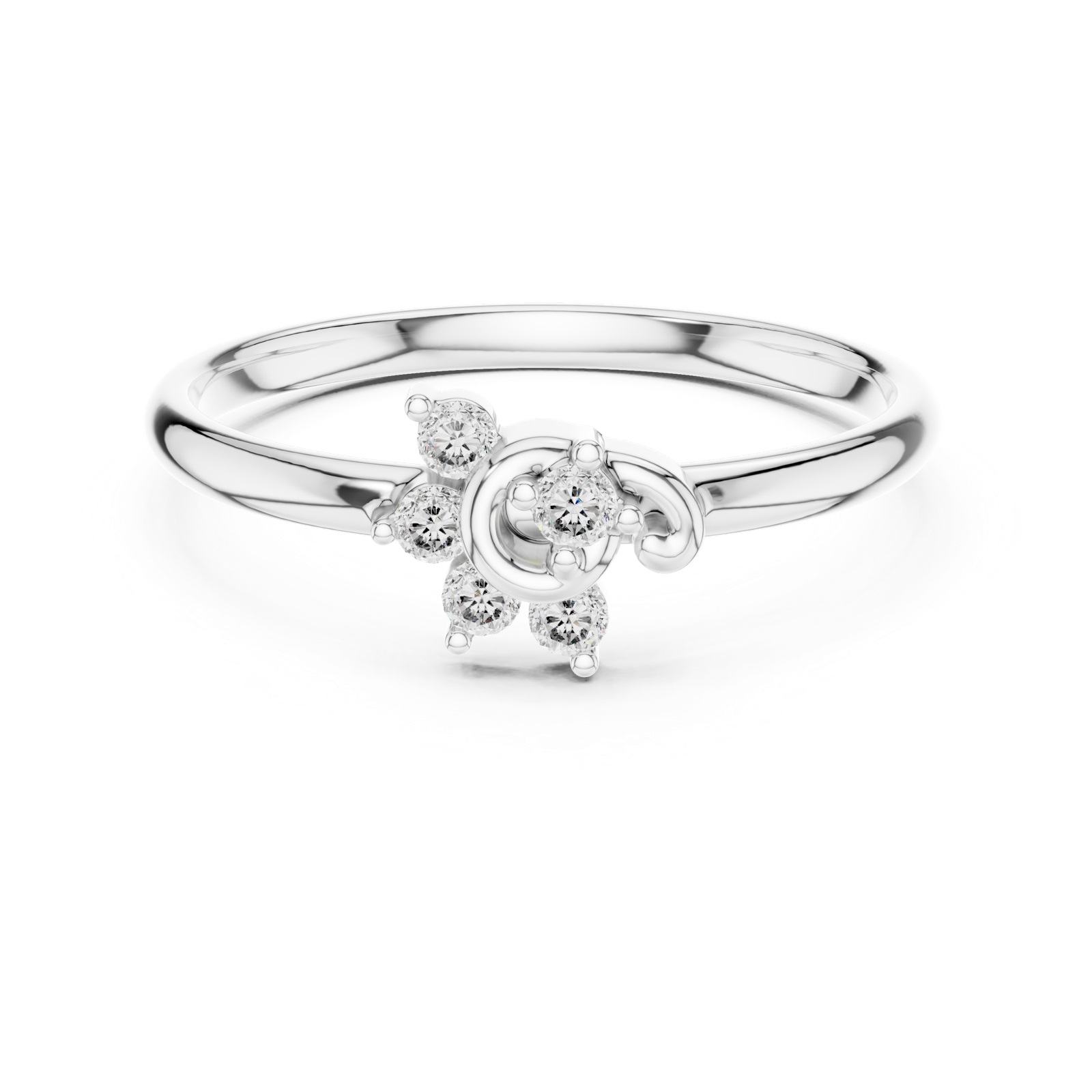 Gold Ring 1 (372), White Gold, view 4