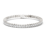 14K Solid Gold Lab Diamond Bracelet, White Gold