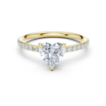 Gold Jewelry L36-15, Heart center stone, Yellow Gold