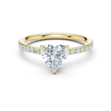 Gold Jewelry L36-15, Heart center stone, Yellow Gold