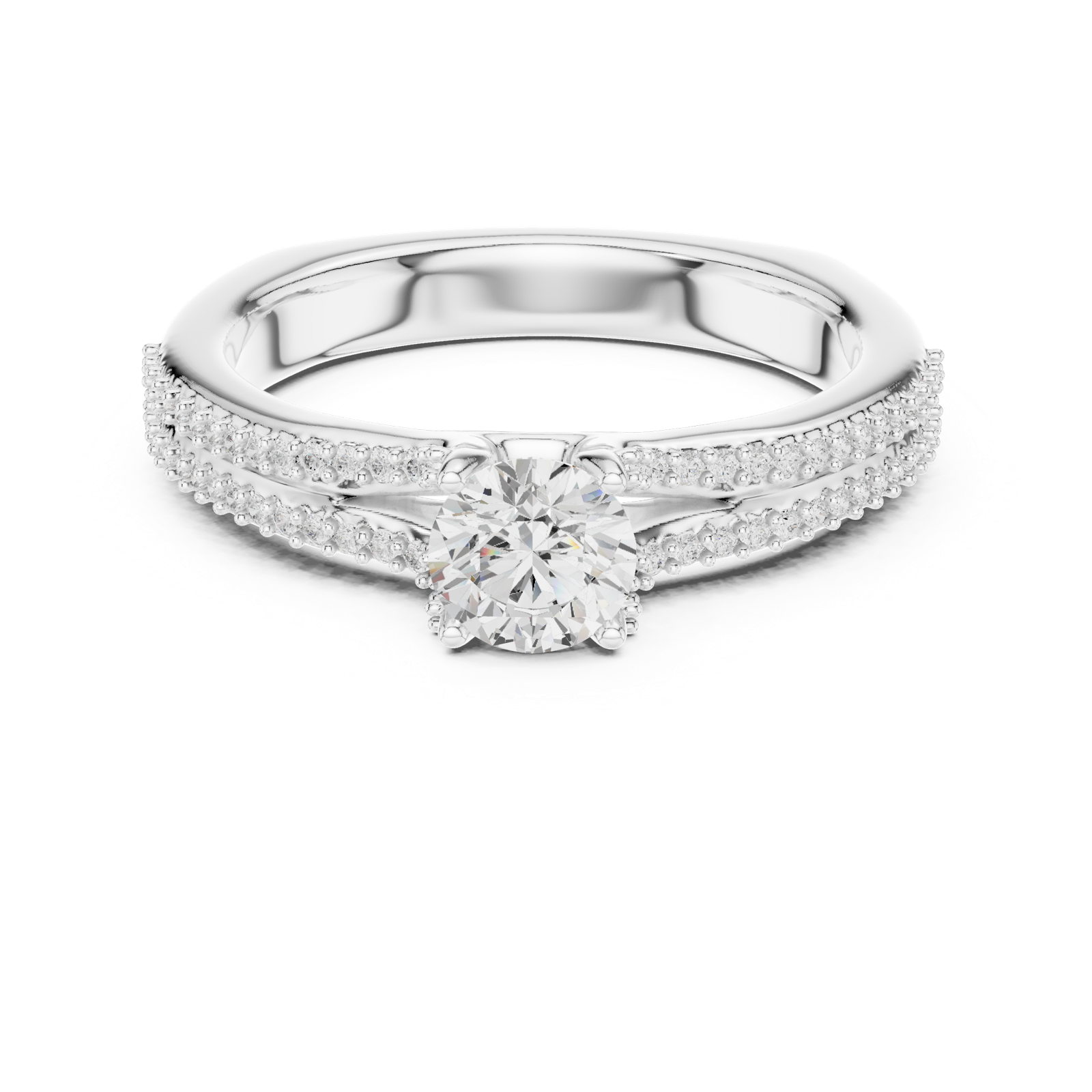 Gold Ring LR-0330, White Gold, view 4