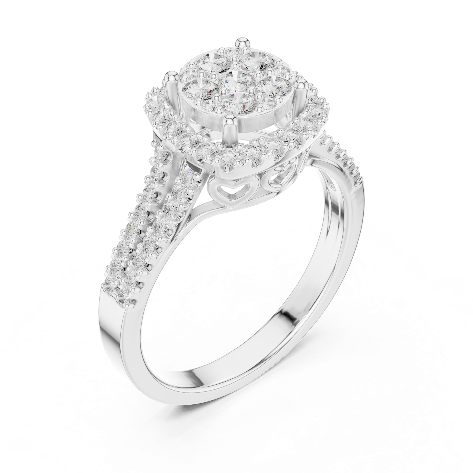 Gold Ring DDLR-454, White Gold, view 2