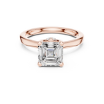 Gold Ring DDLR-176, Asscher center stone, Rose Gold, view 4