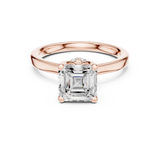 Gold Ring DDLR-176, Asscher center stone, Rose Gold, view 4
