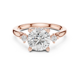Gold Ring DDLR-164, Round center stone, Rose Gold, view 4