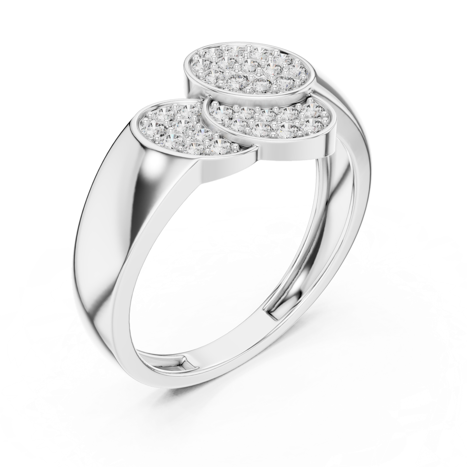 Gold Ring LR-01 (47), White Gold, view 2