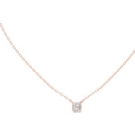 14K Solid Gold Lab Diamond Solitaire Pendant Necklace, Rose Gold, view 1