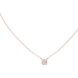 14K Solid Gold Lab Diamond Solitaire Pendant Necklace, Rose Gold, view 1