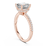 Gold Ring DDLR-177, Asscher center stone, Rose Gold, view 1
