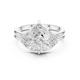 Gold Ring DDLR-440, Pear center stone, White Gold, view 4