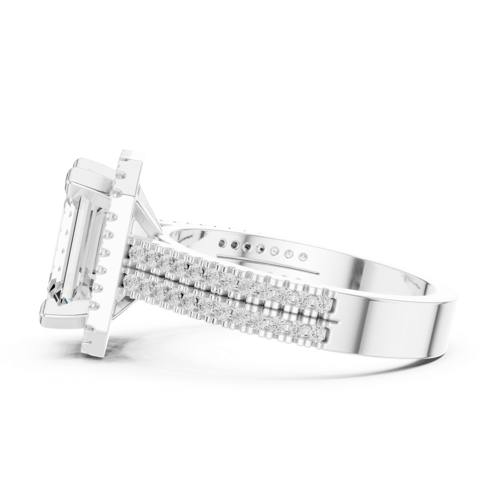 Gold Ring DDLR-341, White Gold, view 3
