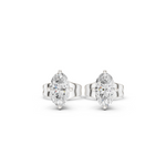 14K Solid Gold Lab Diamond Stud Earrings, White Gold
