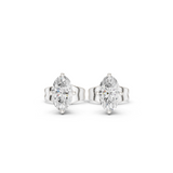 14K Solid Gold Lab Diamond Stud Earrings, White Gold