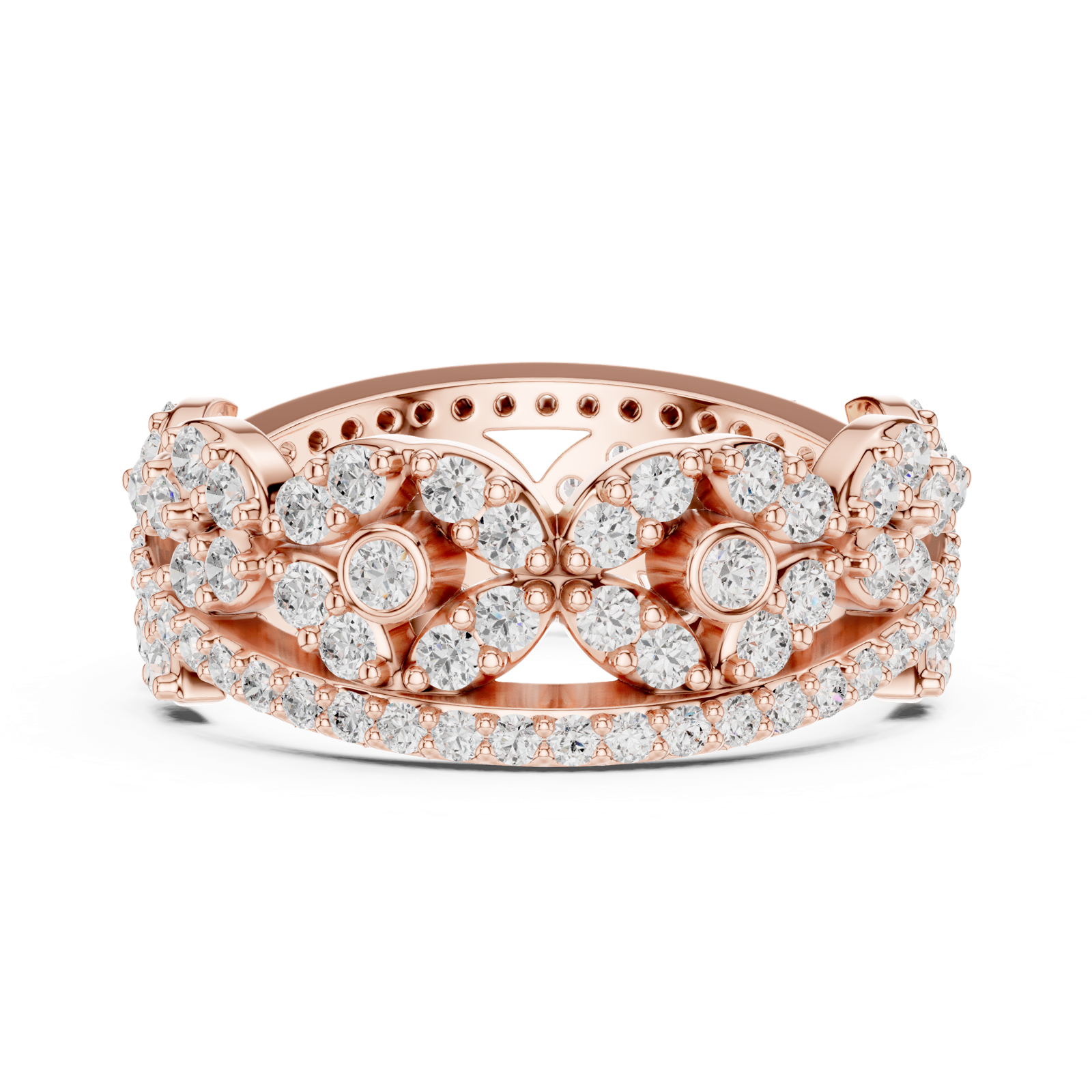 Gold Ring r45, Rose Gold, view 3