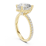 Gold Ring DDLR-172, Heart center stone, Yellow Gold, view 1