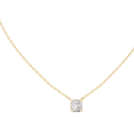 14K Solid Gold Lab Diamond Solitaire Pendant Necklace, Yellow Gold, view 1