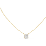 14K Solid Gold Lab Diamond Solitaire Pendant Necklace, Yellow Gold, view 1