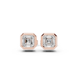 Gold Jewelry, Asscher center stone, Rose Gold