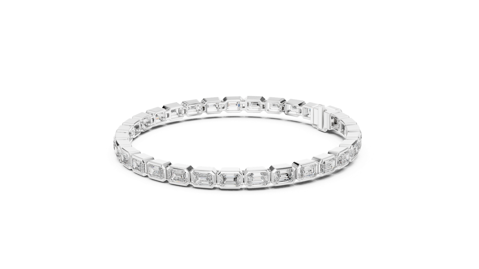 14K Solid Gold Lab Diamond Bracelet, White Gold, view 1