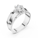 14K Solid Gold Lab Diamond Solitaire Ring, White Gold, view 2