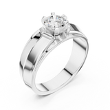 14K Solid Gold Lab Diamond Solitaire Ring, White Gold, view 2