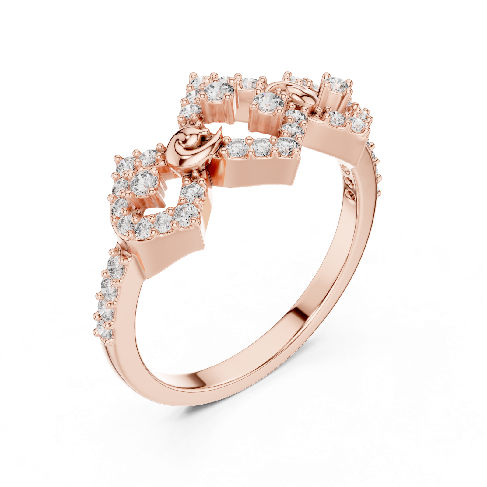 Gold Ring LR-01 (88), Rose Gold, view 2