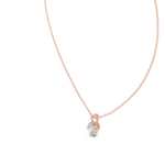 14K Solid Gold Lab Diamond Solitaire Pendant Necklace, Rose Gold, view 2