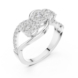 14K Solid Gold Lab Diamond Infinity Cluster Ring, White Gold, view 2