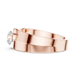 14K Solid Gold Lab Diamond Solitaire Ring, Rose Gold, view 3