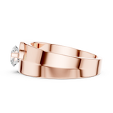 14K Solid Gold Lab Diamond Solitaire Ring, Rose Gold, view 3