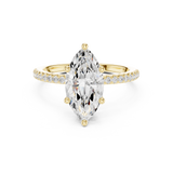 Gold Ring DDLR-177, Marquise center stone, Yellow Gold, view 4