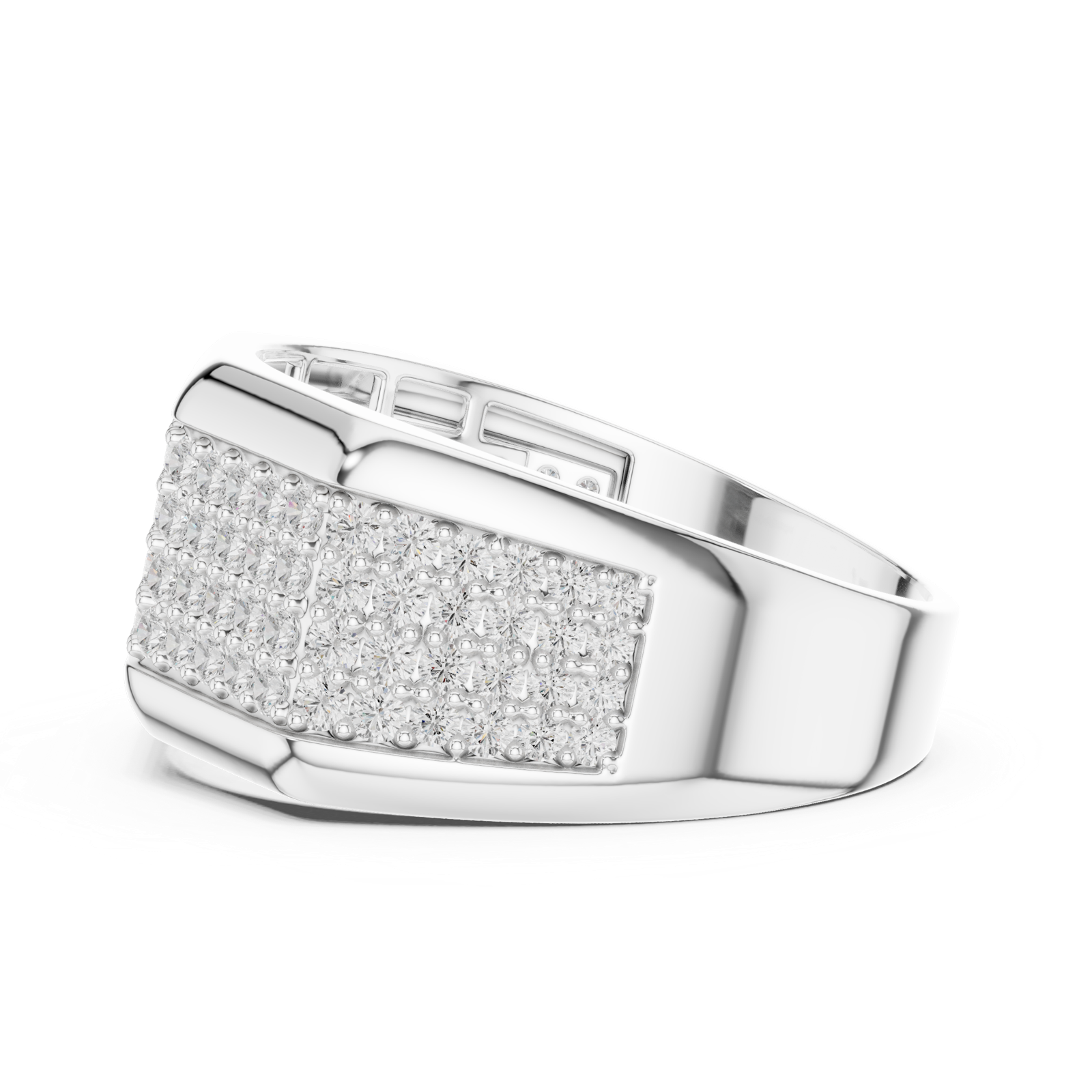 Gold Men's Ring GGR-0004, White Gold, view 3