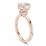 Gold Ring DDLR-176, Heart center stone, Rose Gold, view 1