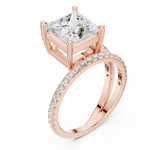 Gold Jewelry L35-39, Princess center stone, Rose Gold, view 2