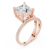 Gold Jewelry L35-39, Princess center stone, Rose Gold, view 2